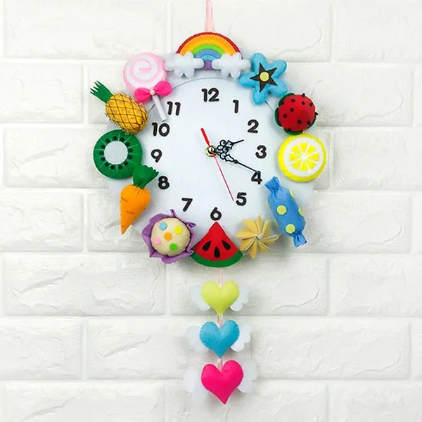 DIY Kit Felt Sea world Wall Clock Decor - Sea World Vegetables