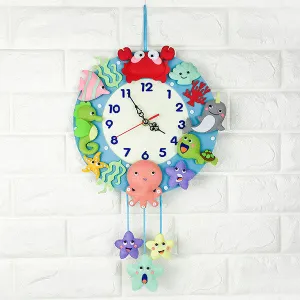 DIY Kit Felt Sea world Wall Clock Decor - Sea World Vegetables