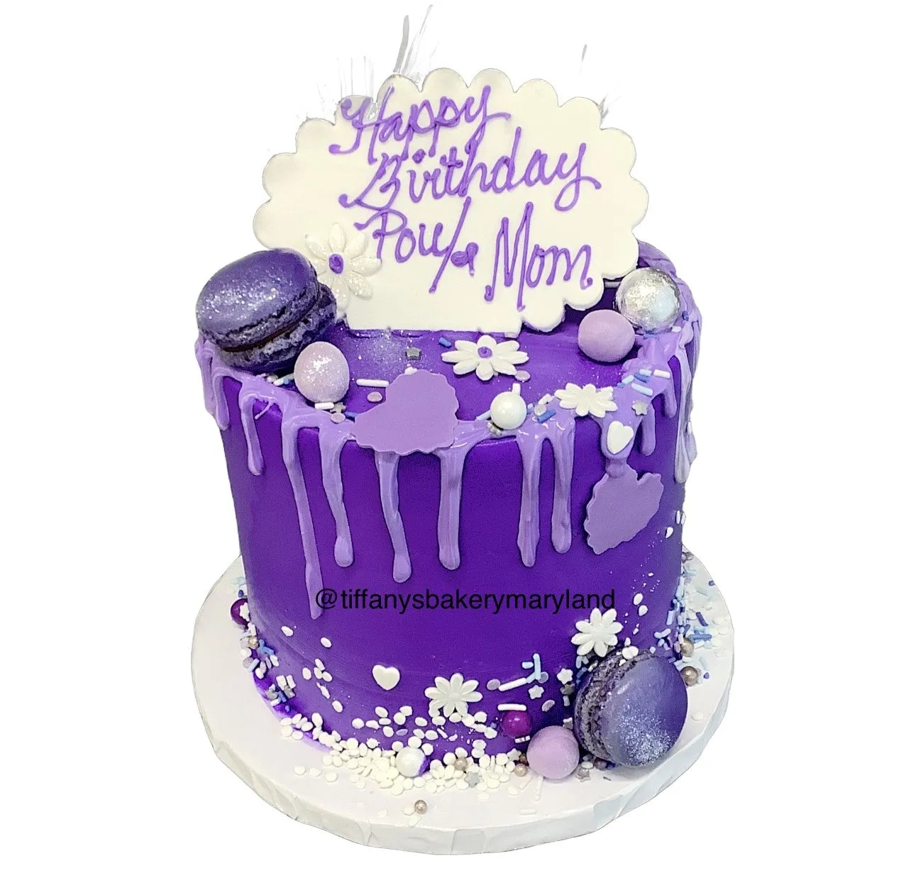 Drip Cake with Silk Flowers