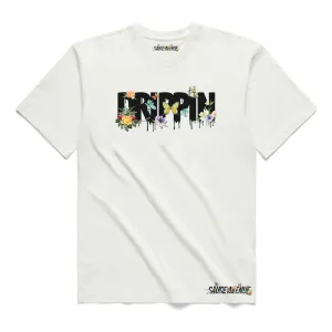 Drippin Flowers & Butterflies Black | White Tee