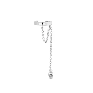 EAR CUFF DE PLATA GOTHIC SKULL
