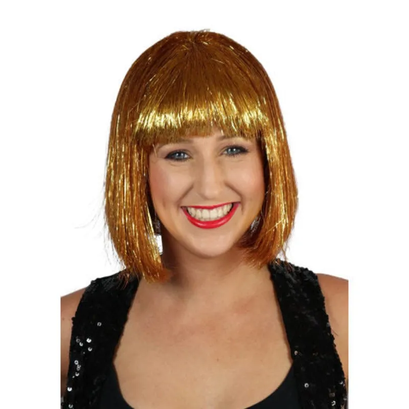 Egyptian Goddess Gold Tinsel Wig