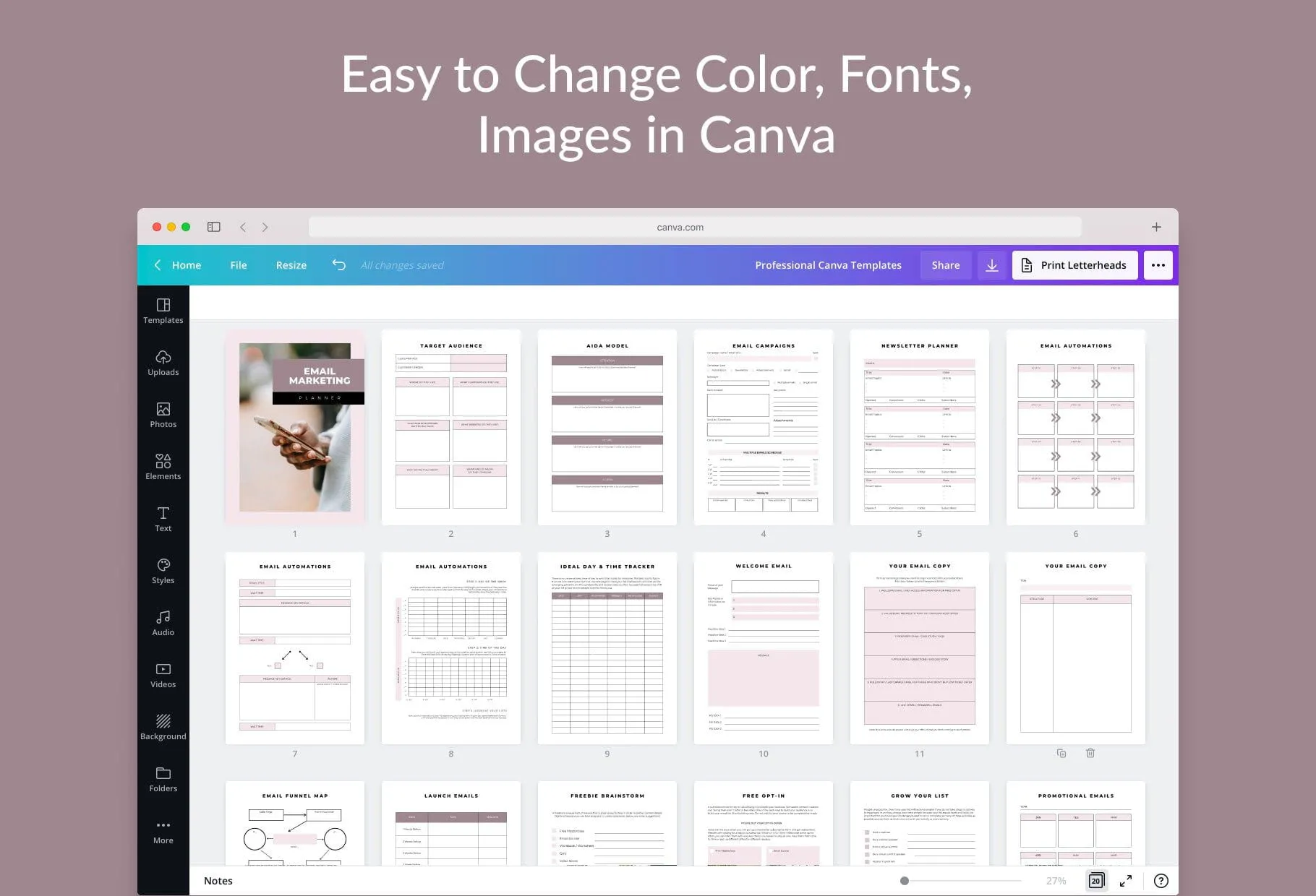 Email Marketing Planner Canva Template