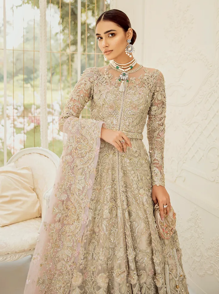 Embellished Gold Lehenga Bridal Gown for Wedding Wear