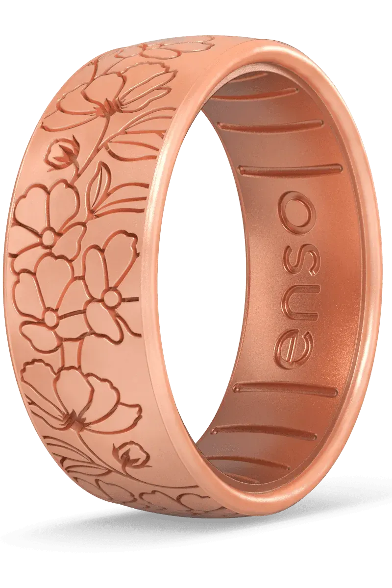 Etched Poppies Ring