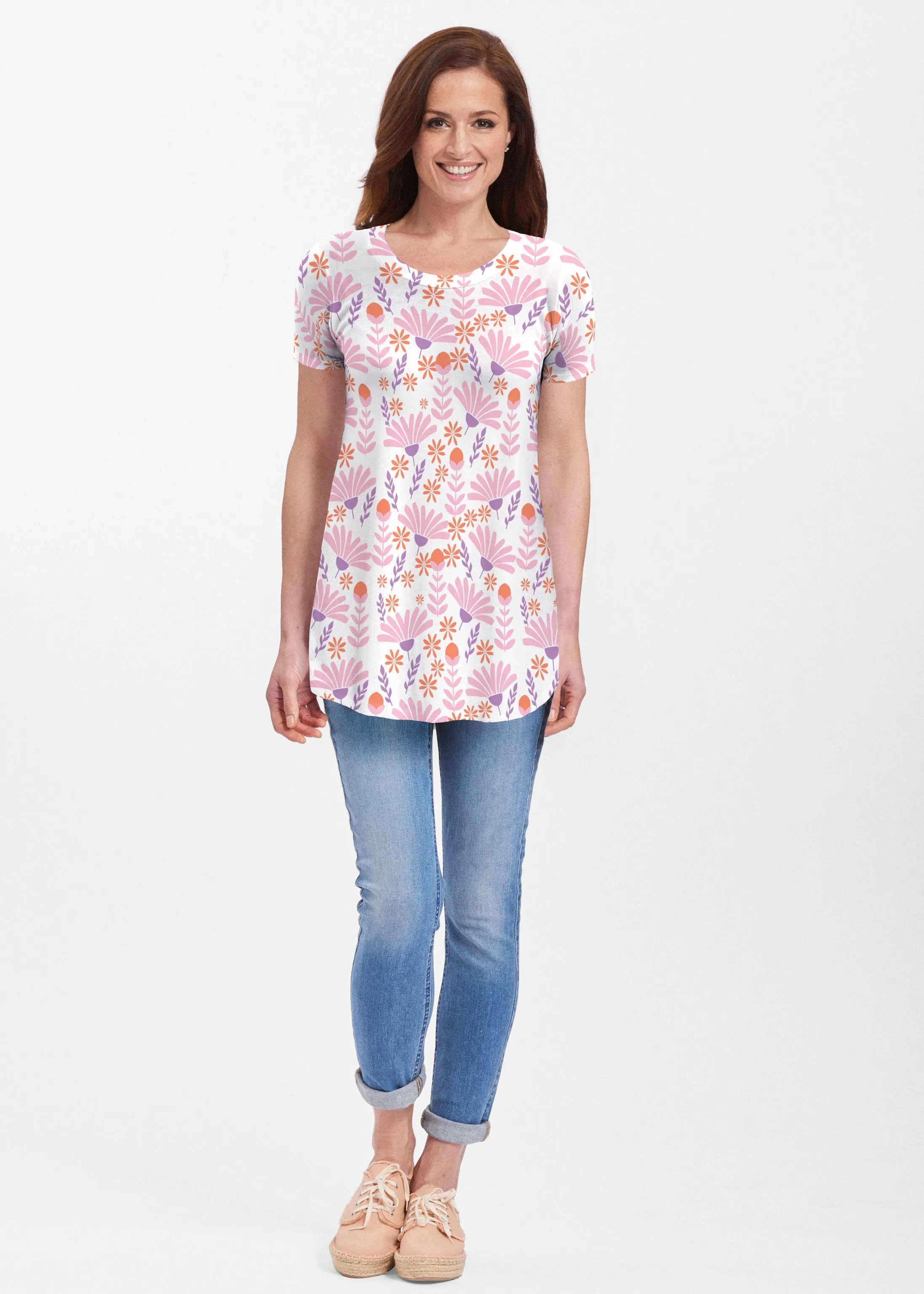 Fanfare (8042) ~ Short Sleeve Butterknit tunic