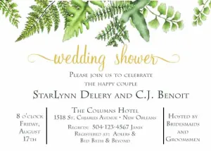 FERN AND LEAVES CUSTOM INVITATION