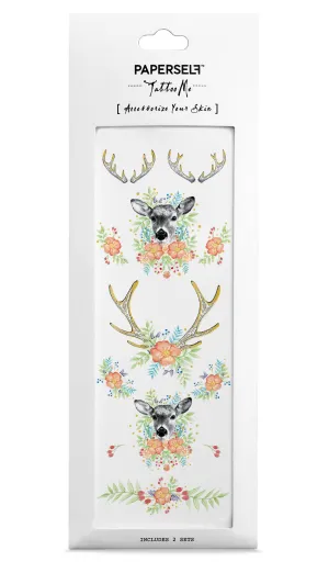 Floral Fawn Temporary Tattoo