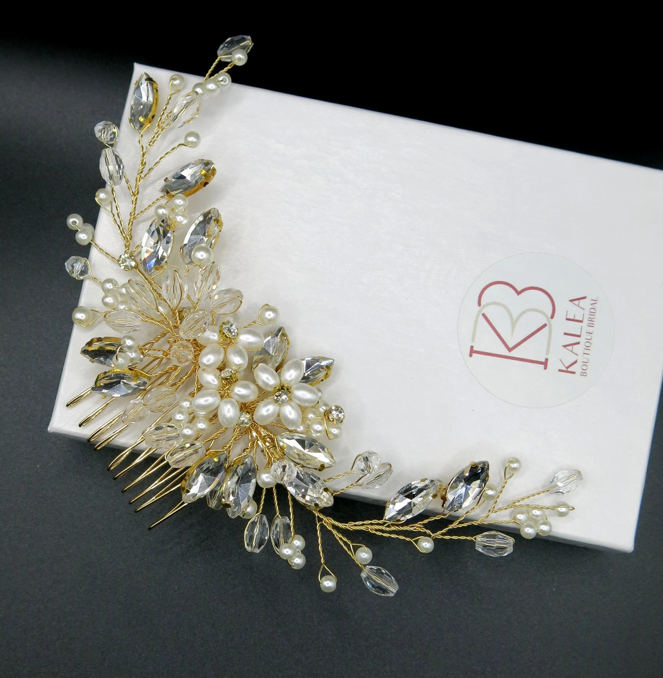 Floral Pearl Hair Comb, Bridal Rhinestone Hairpiece, Wedding Crystal Flower Decorative Hair Comb Headpiece
