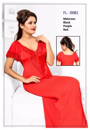 Flourish Nighty FL-0081 - 1Pcs Bridal Nighty - Long Nighty