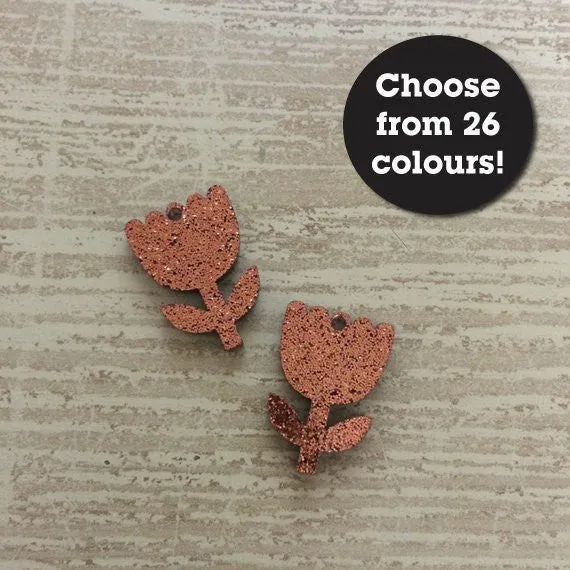 Flower Charms - 5 Pairs