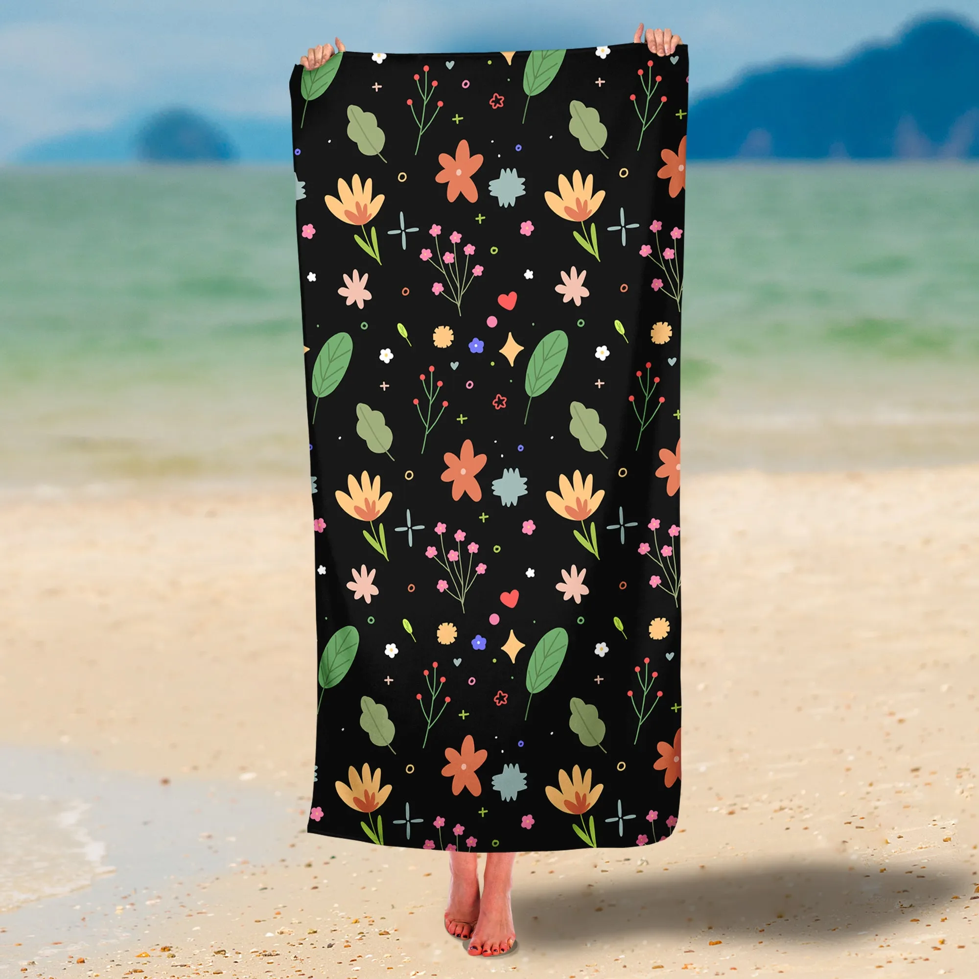 Flower Pattern Premium Beach/Pool Towel