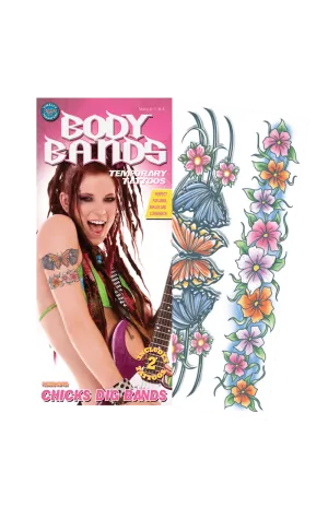 Flowers Body Band Temporary Tattoo