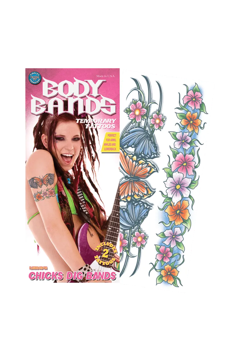 Flowers Body Band Temporary Tattoo