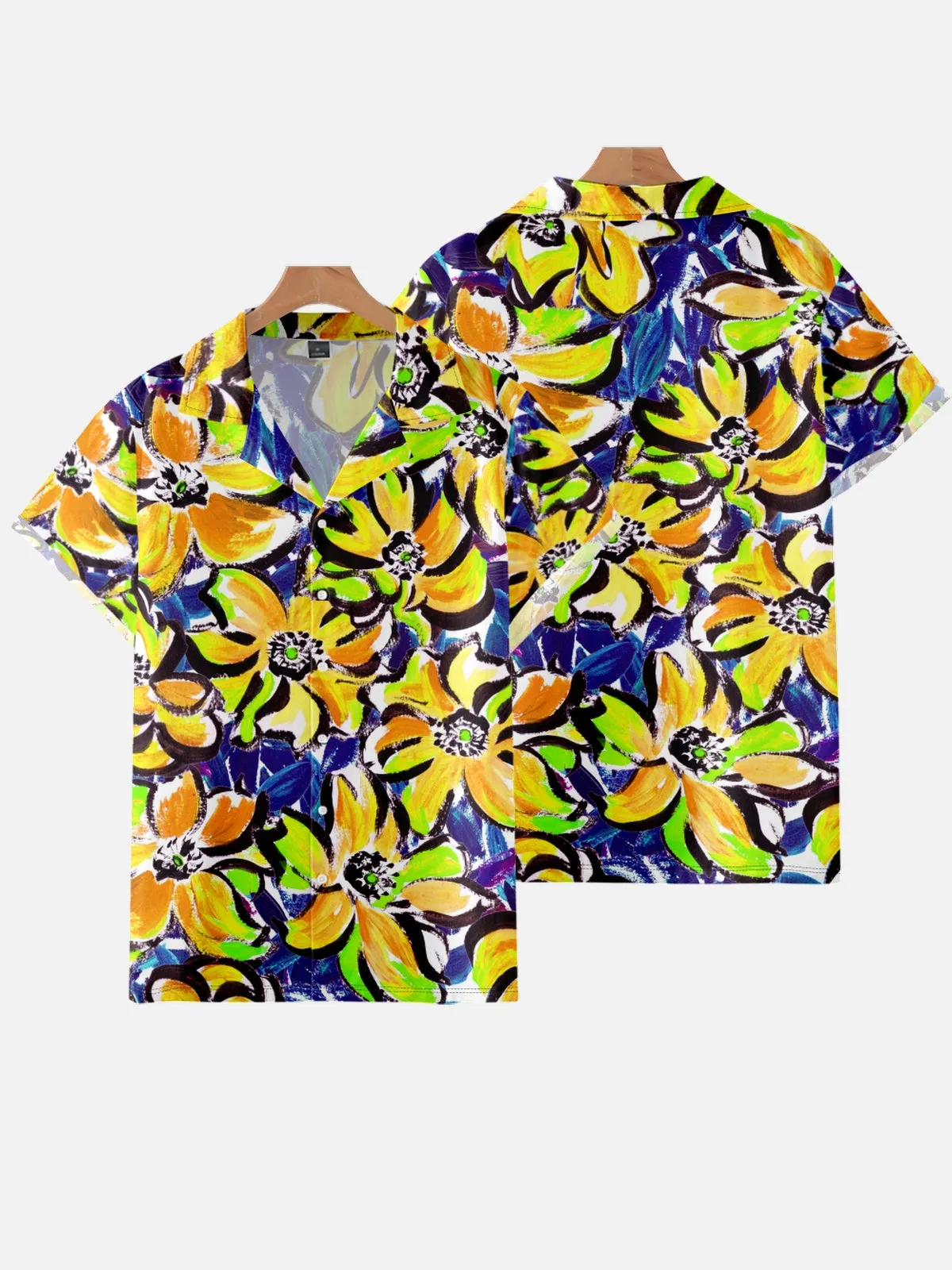 FLOWERS PRINTED ALOHA SHIRT