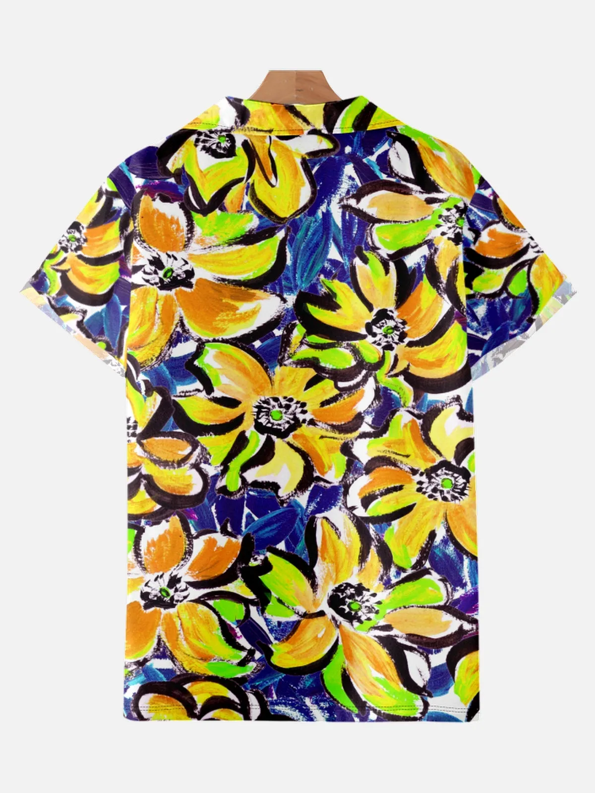 FLOWERS PRINTED ALOHA SHIRT