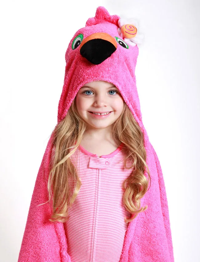 Franny the Flamingo Hooded Towel