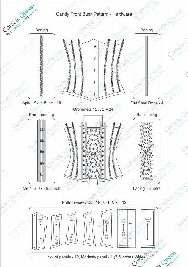 Frnace Black Gothic Underbust Corset