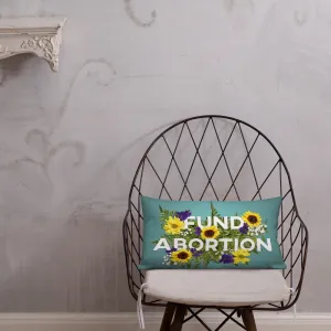 Fund Abortion Floral Throw Pillow - Teal
