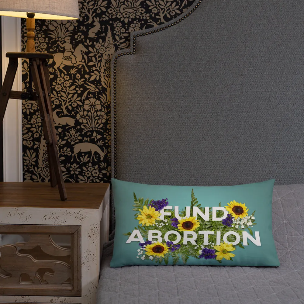 Fund Abortion Floral Throw Pillow - Teal