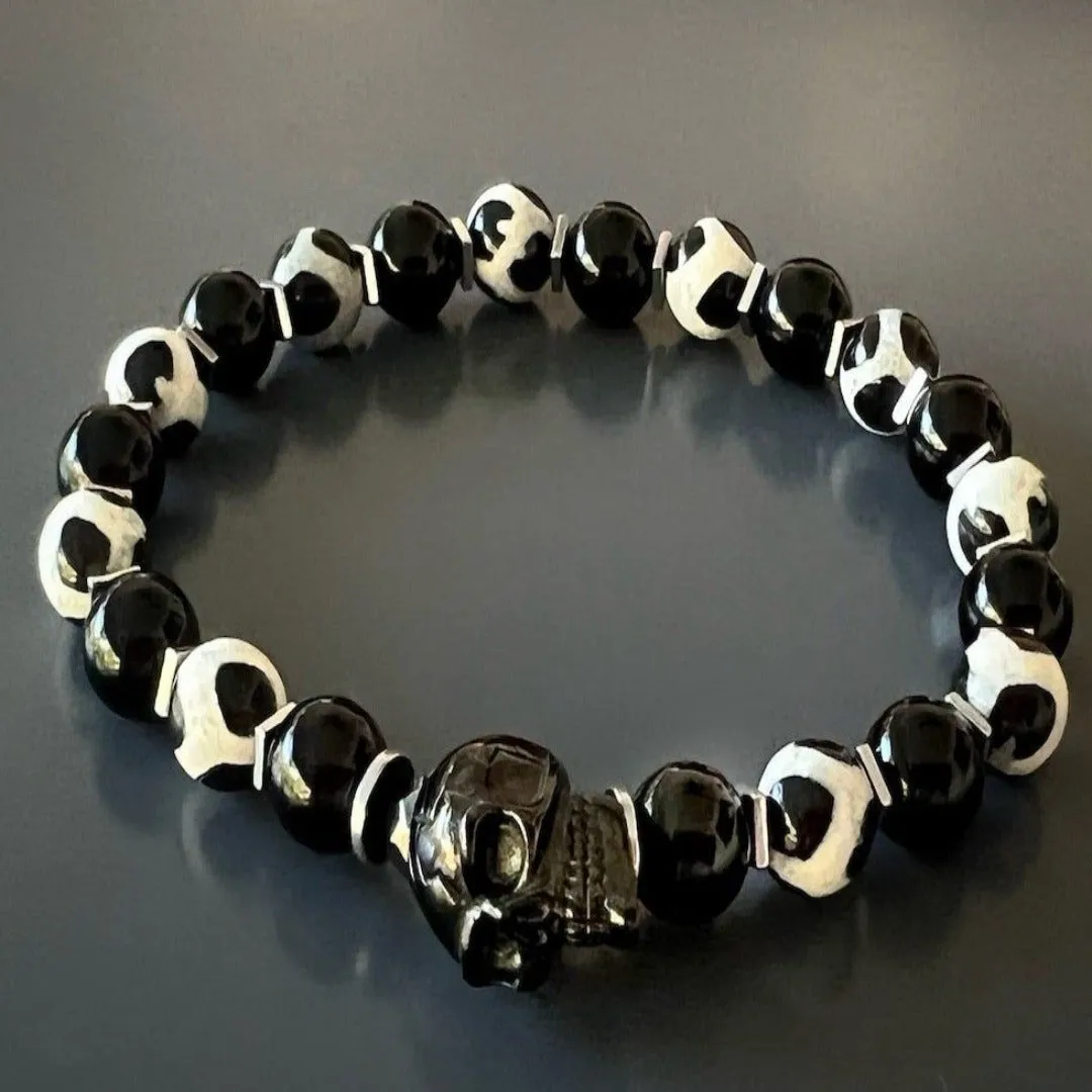 Gambler's Lucky Dice Skull Beaded Bracelet