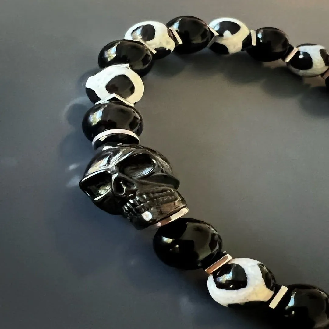 Gambler's Lucky Dice Skull Beaded Bracelet