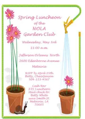 GARDEN HOSE CUSTOM INVITATION