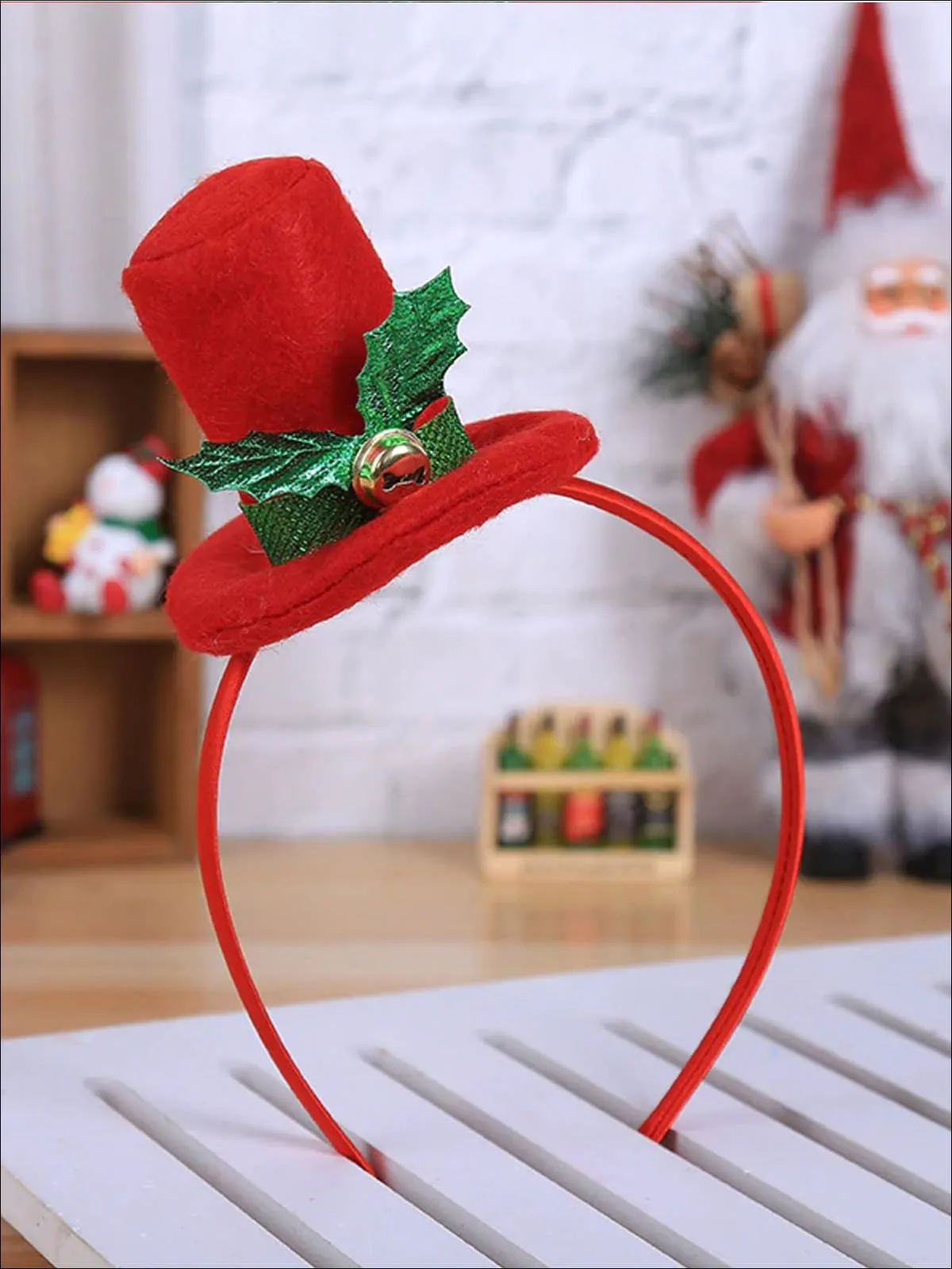 Girls Christmas Themed Santa Hat Headband