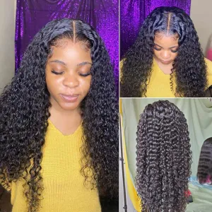 Glueless 10A Jerry Curly 4*4 Lace Closure Wigs 180% 250% Density Pre-Plucked Virgin Hair