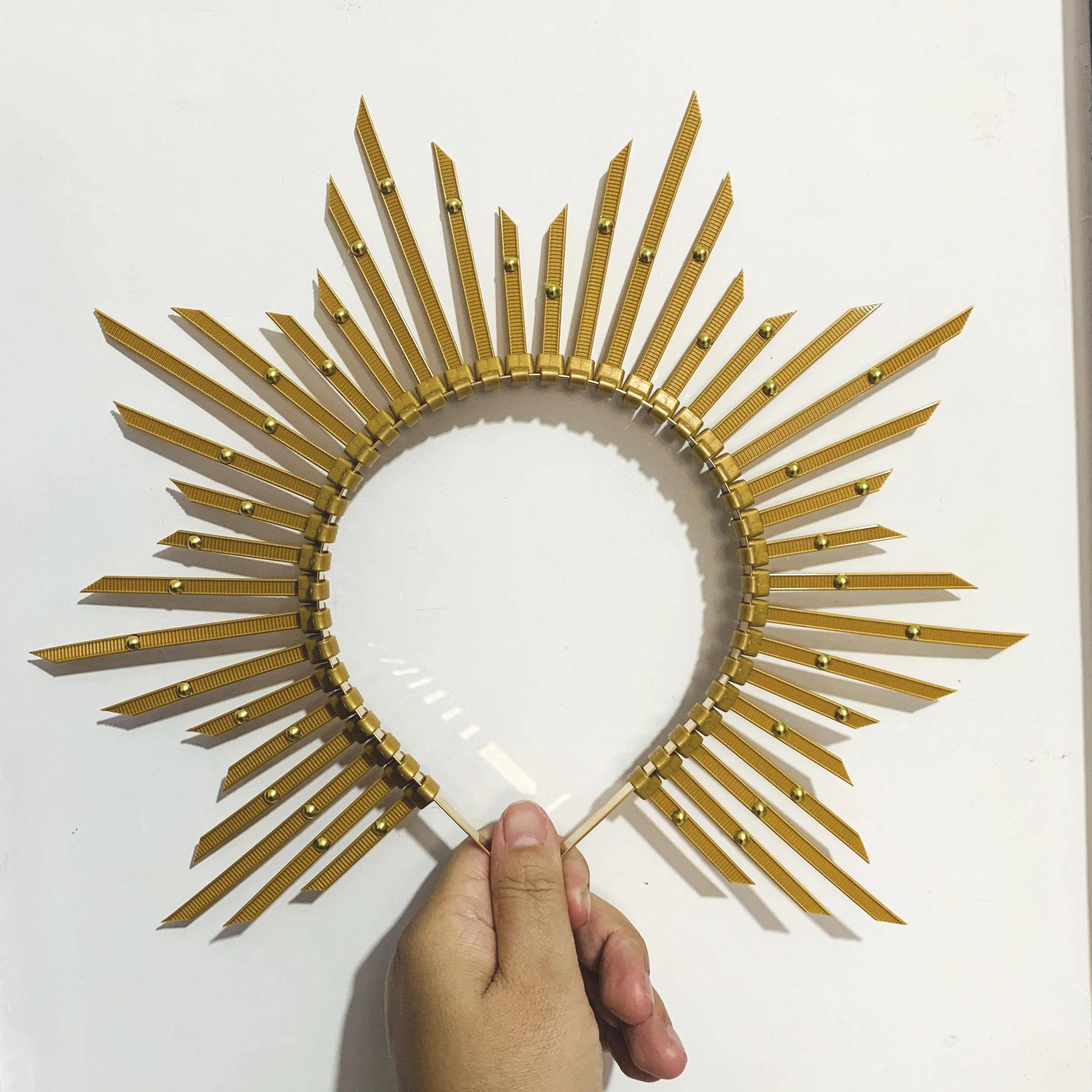 Goddess Crown Spiked Halo crown Wicca Festival Party Church Fairy Lolita Sunburst Elf Wedding ZIP TIE Wrap Hair Band Headdress