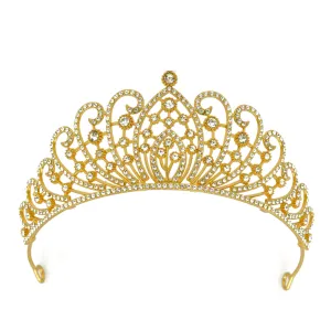 Gold Crystal head piece for Bridal crown topper hair peace #HNT90932G