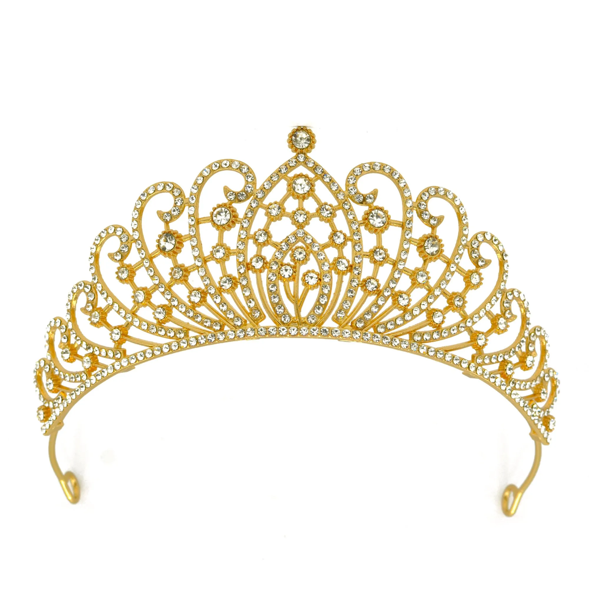 Gold Crystal head piece for Bridal crown topper hair peace #HNT90932G