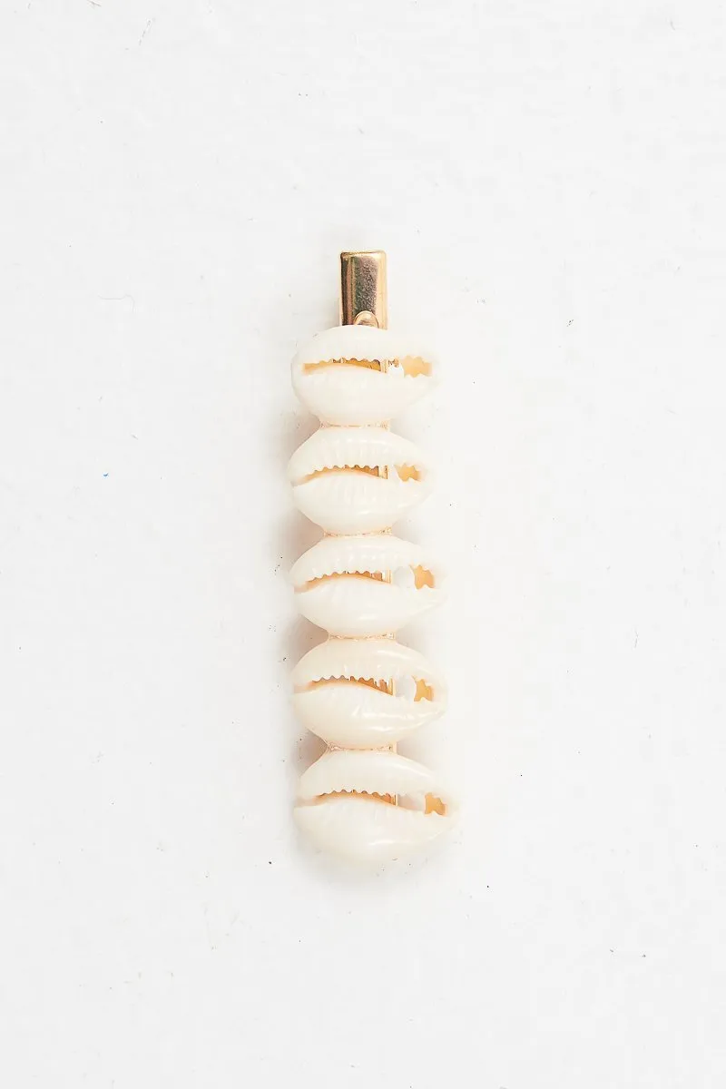 Gold Shell Detail Crocodile Barrette - Ignacia