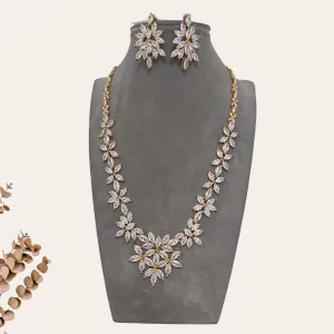 Gold Sparkly Stones Flower  Bridal Set 2