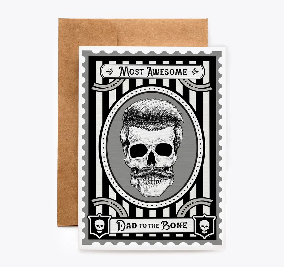 Goth Skull Father's Day Card