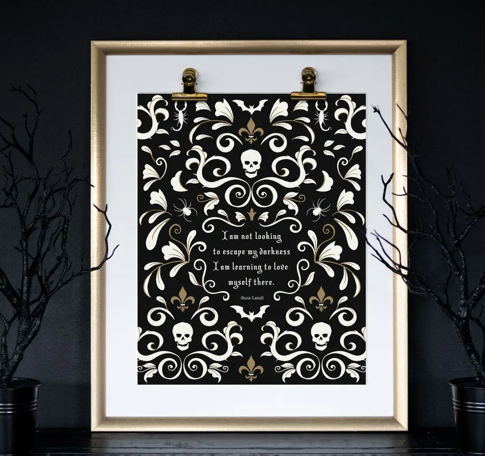Gothic Damask Art Print