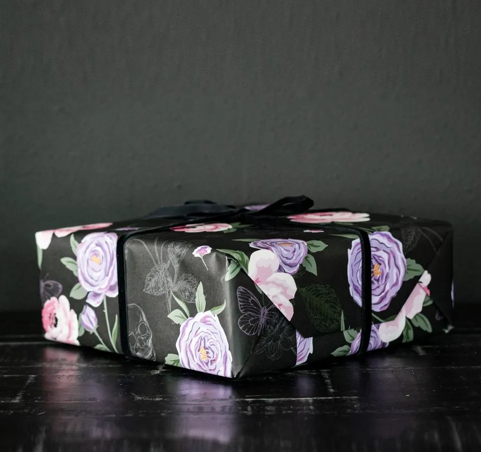 Gothic Floral Gift Wrap (1 Sheet)
