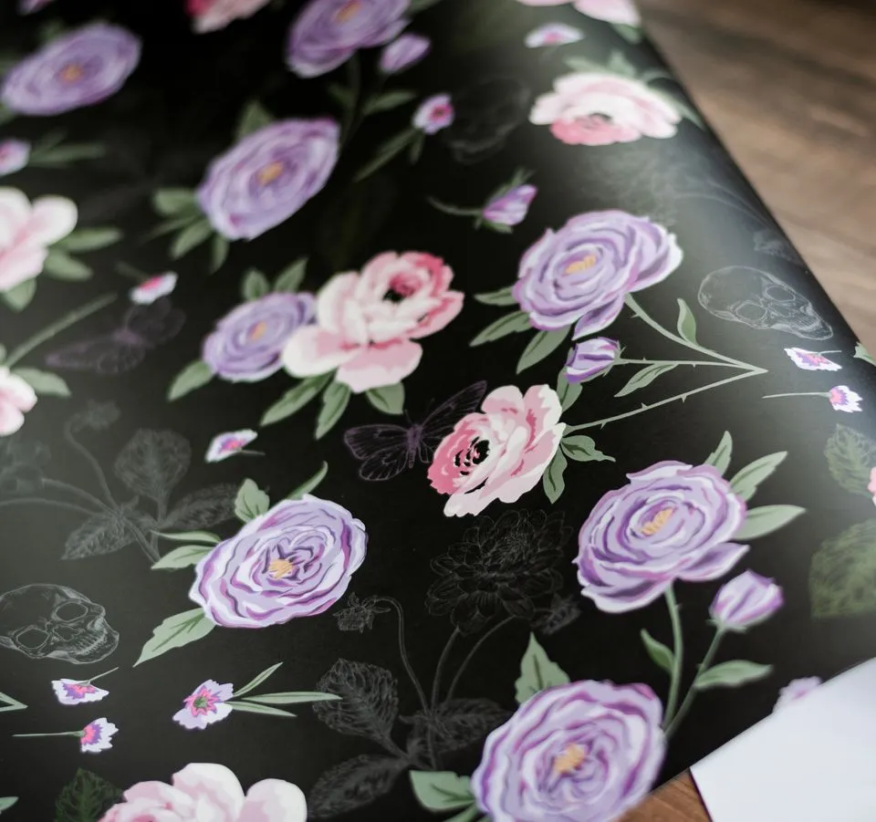 Gothic Floral Gift Wrap (1 Sheet)
