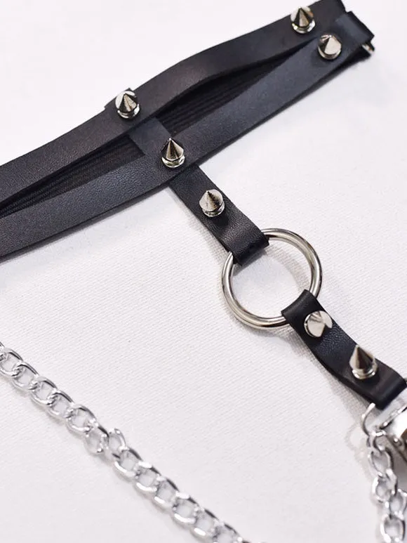 Gothic Lolita Choker Rivets Metal Details Metallic Choker Metal Miscellaneous Black Lolita Accessories