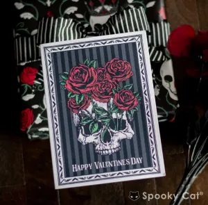 Gothic Skull & Rose Valentine's Card