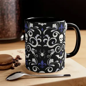 Gothic Skull Damask Mug