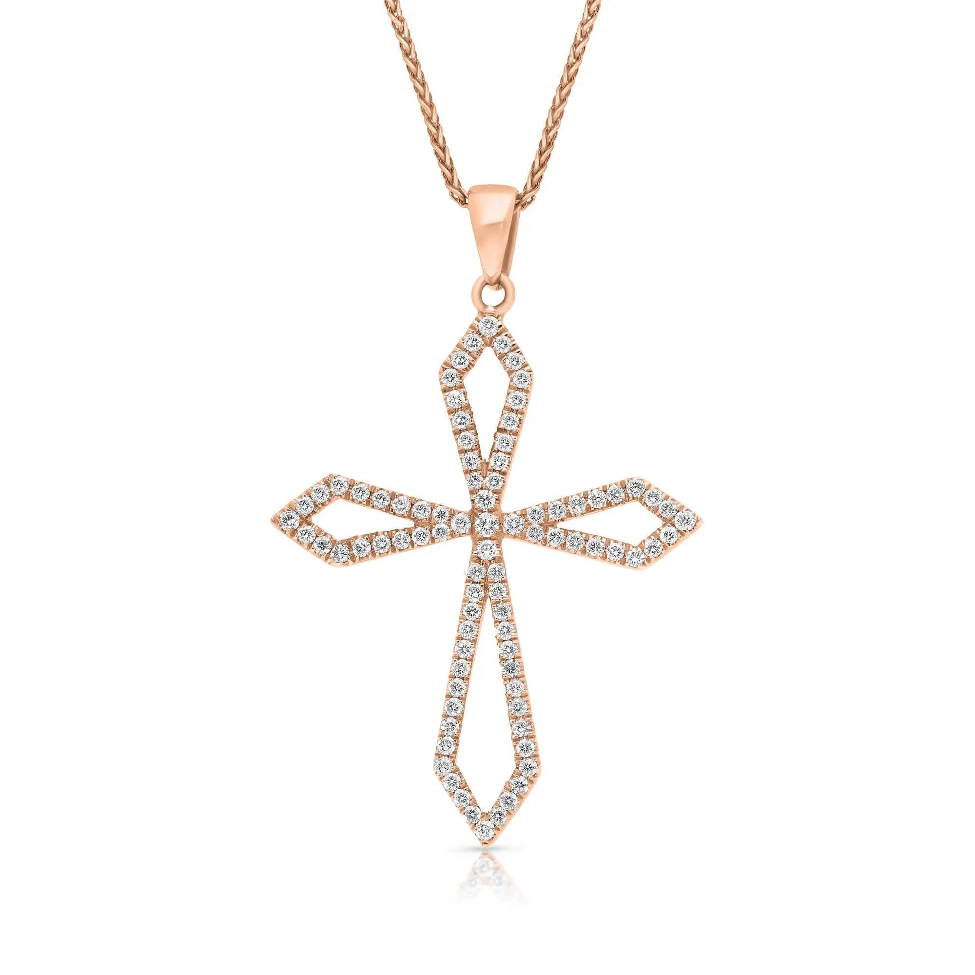 Gothic Style Open Cross Pendant - .75 Carat