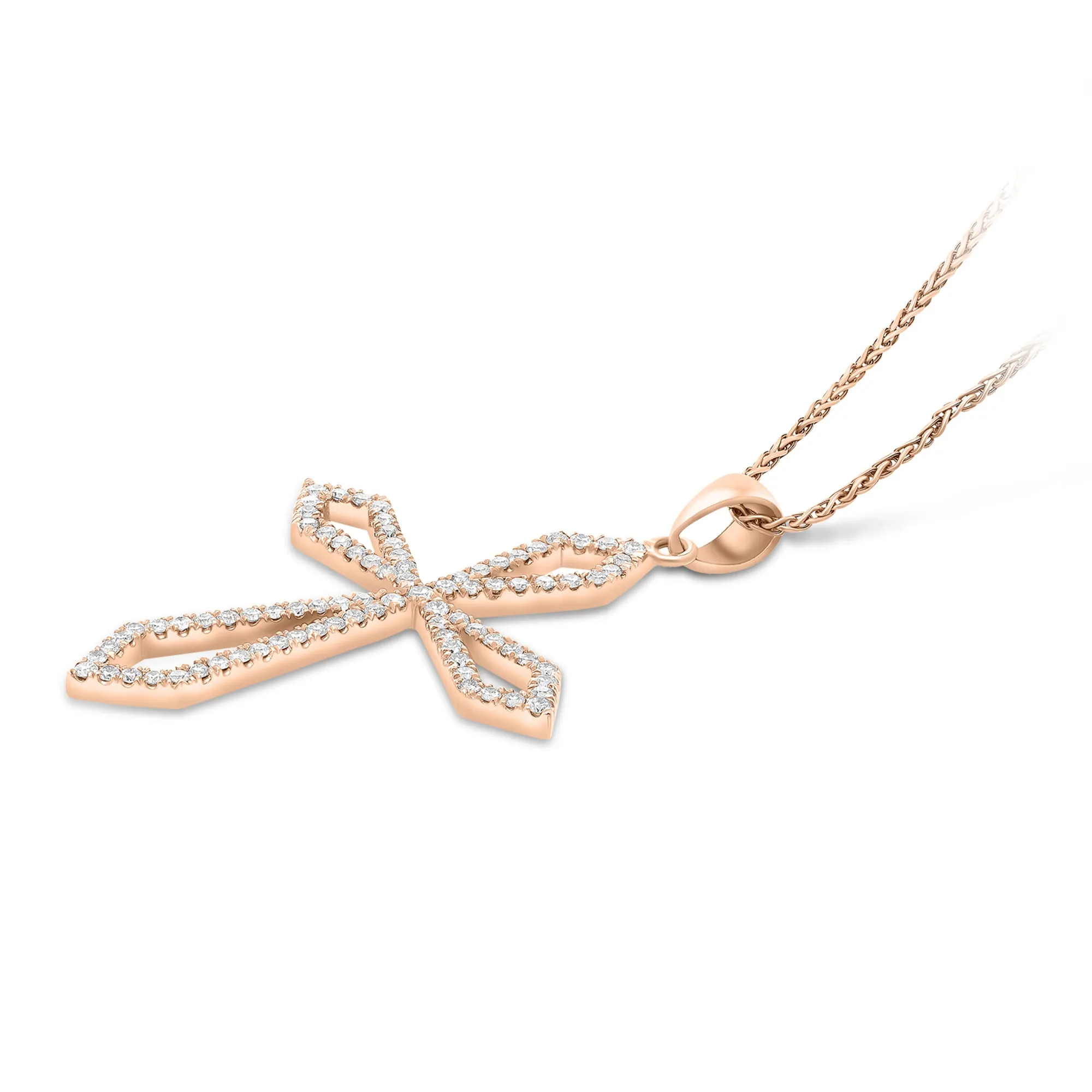 Gothic Style Open Cross Pendant - .75 Carat