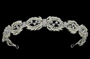 Harper - Ivory Freshwater Pearl and Crystal Headband