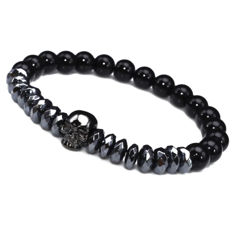 Hematite Beads and Skull Bracelet