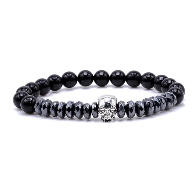 Hematite Beads and Skull Bracelet