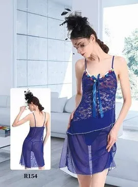 Honey Moon Bridal Short Net Nighty -  R154