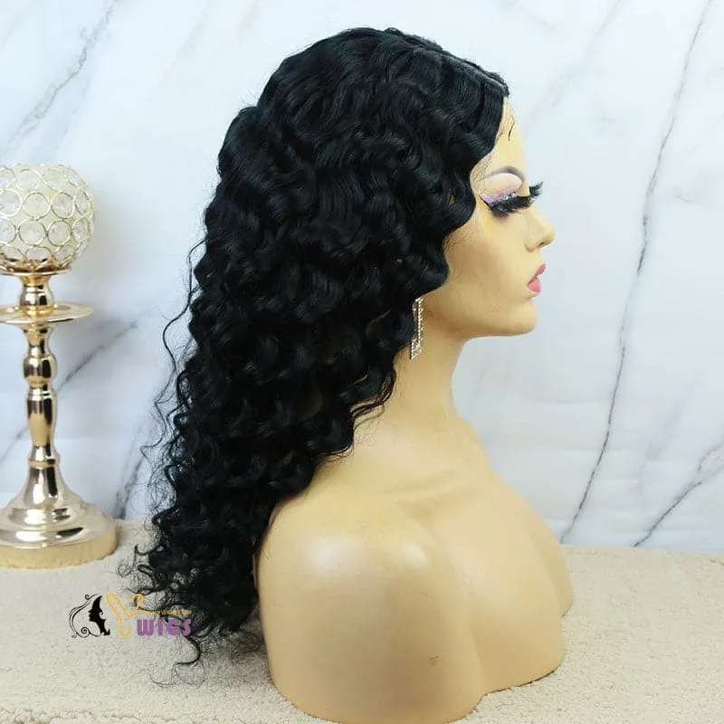 Human Hair Deep Wave Texture U Part Wigs AU06