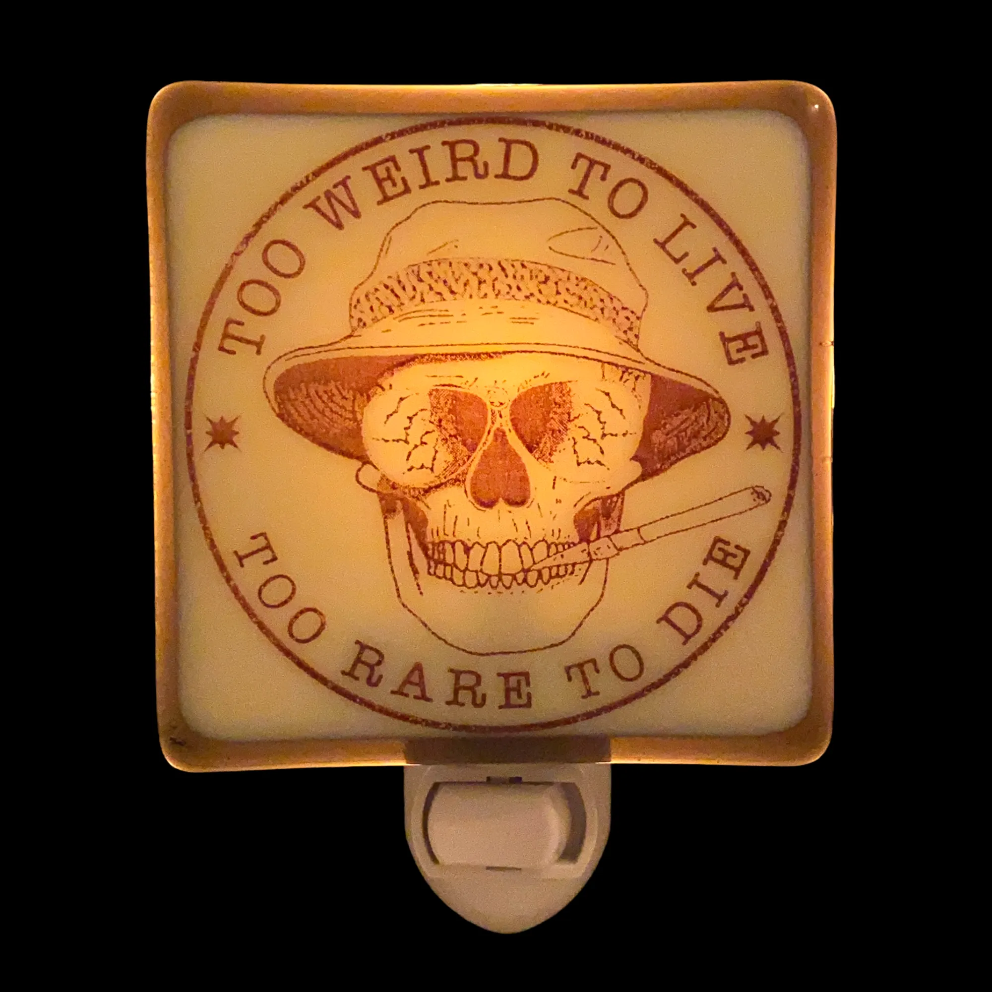 Hunter S. Thompson Skull “Too Weird” Night Light