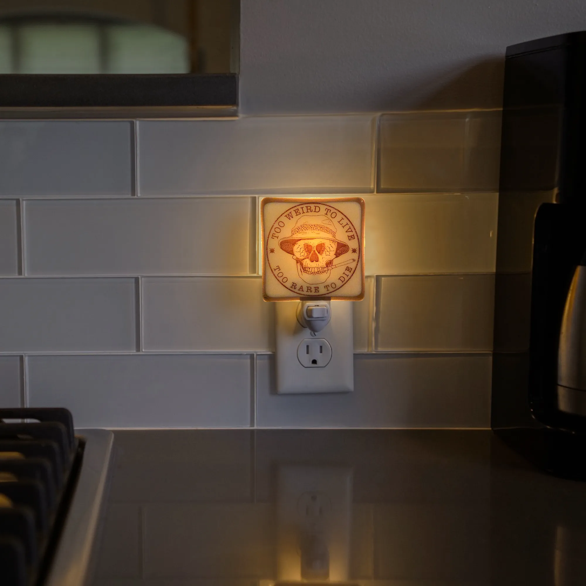 Hunter S. Thompson Skull “Too Weird” Night Light